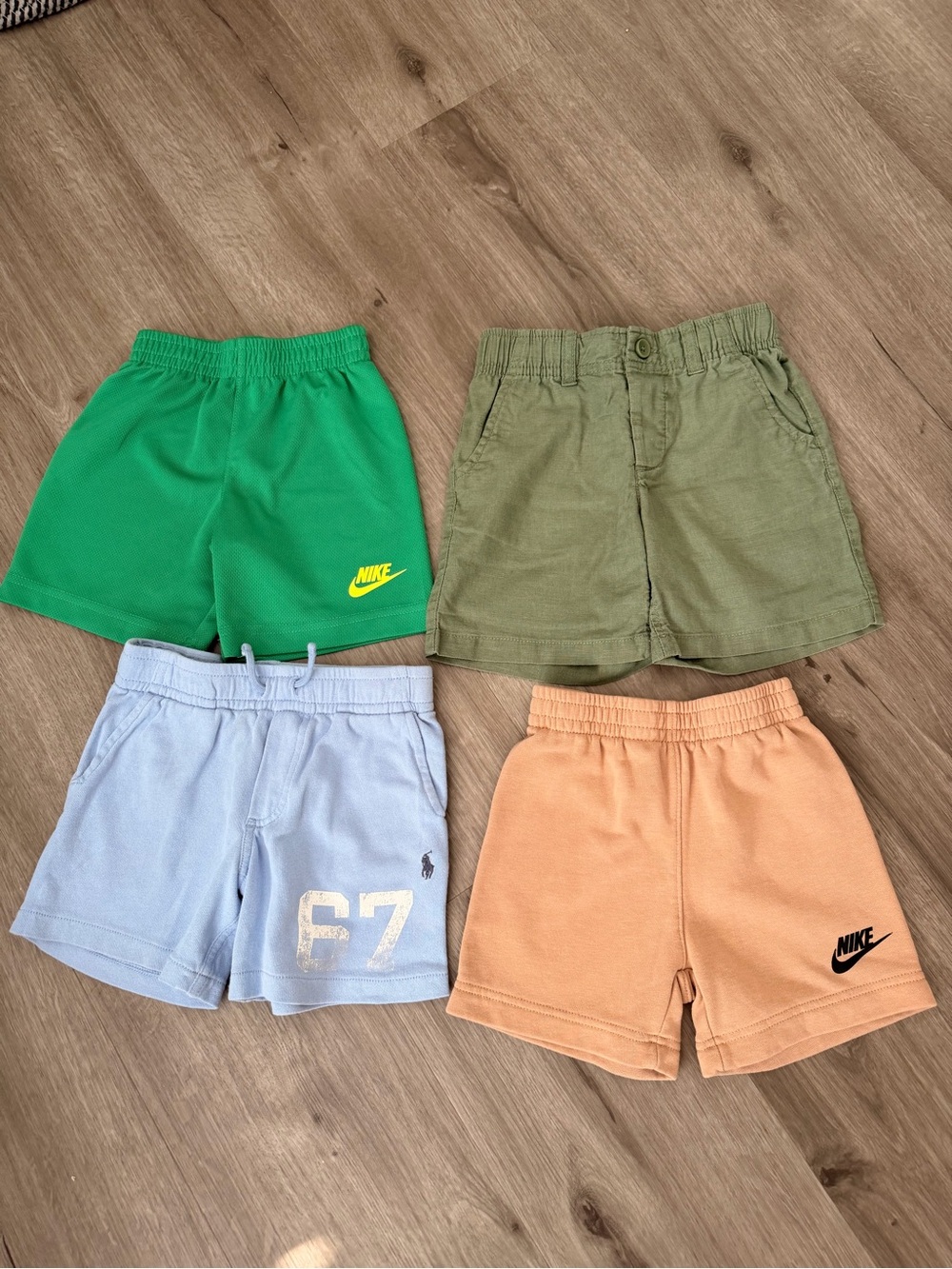 Nike (x2); Polo Ralph Lauren and GAP shorts